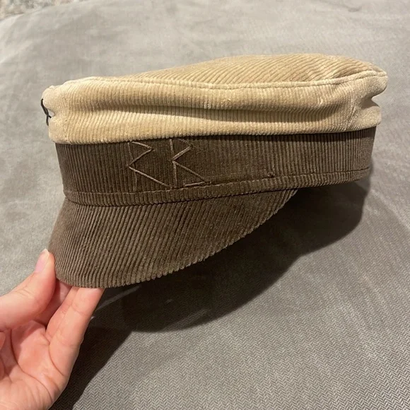 Ruslan Baginskiy Corduroy Brown and Tan Baker Boy Cap - Picture 1 of 6